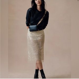 ANTHROPOLOGIE sheet sequins skirt XL